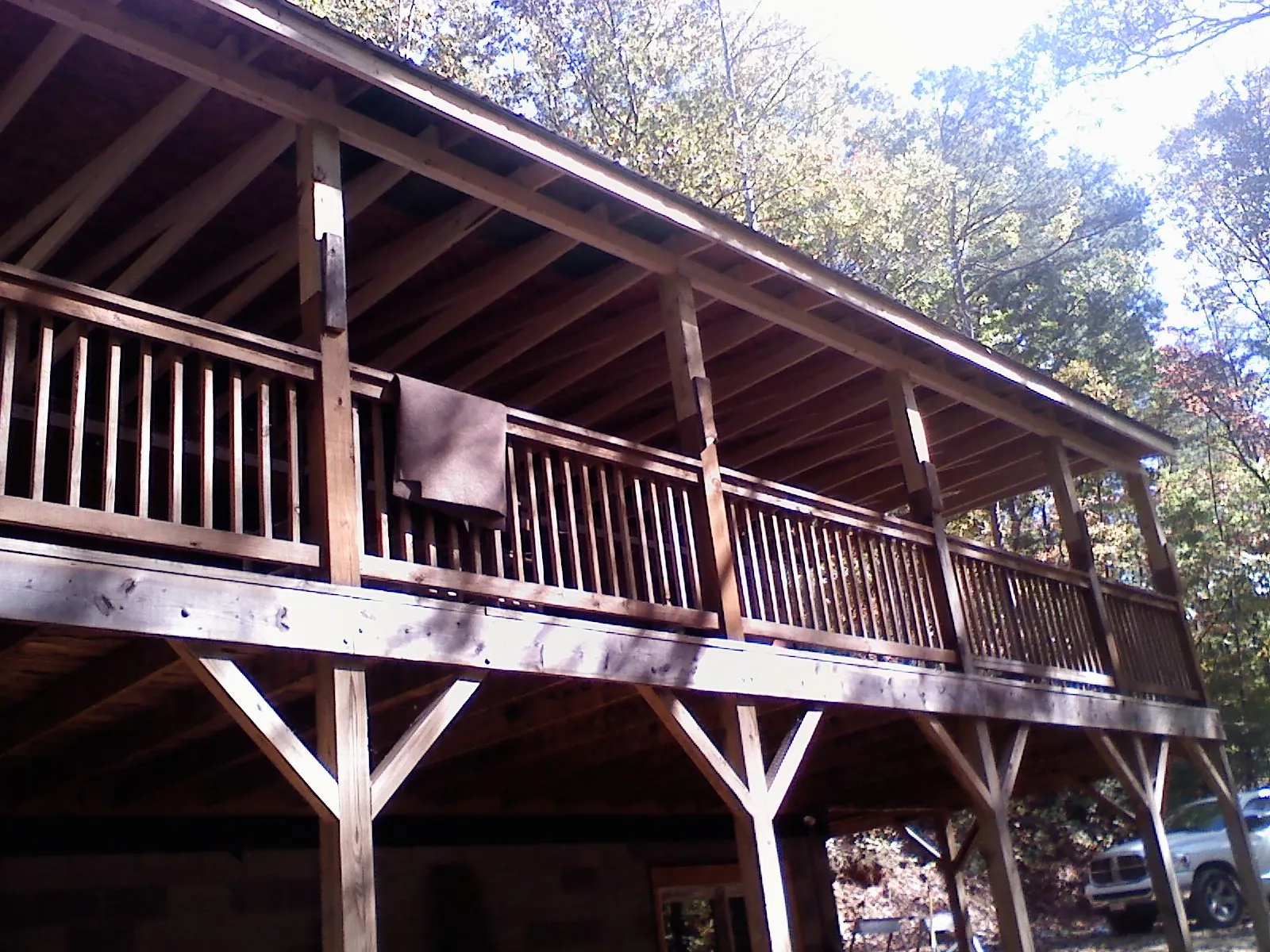 Timber framing under a new elevated porch and deck — Roof Leak Repair in Spring House by Roofing Brothers
